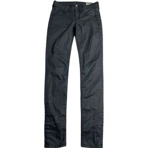 Rag & Bone Leggings Women's 26 Shore Ditch Black Coated Skinny Jeans Mid Rise